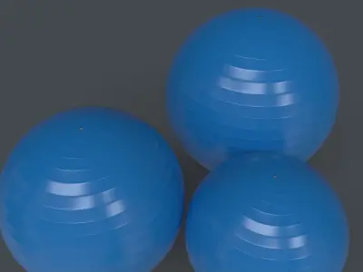 PBR Yoga Ball - Blue Light Low-poly 3D model