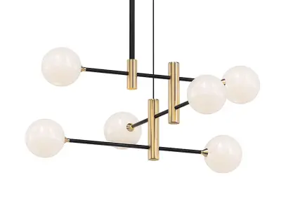 APENERA modern chandelier with brass and balls 3D model