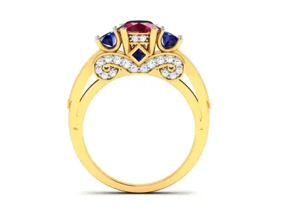 Women ring 3dm stl fbx obj render details 3D print model 4