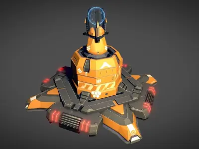 Sci Fi Shield Generator Low-poly 3D model