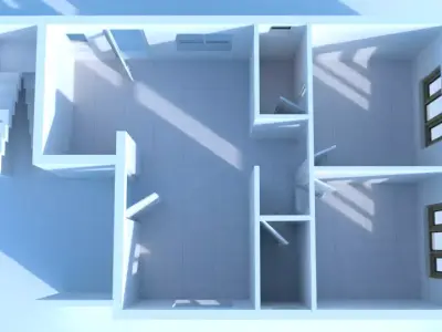 2 bhk Floor Design Free low-poly 3D model