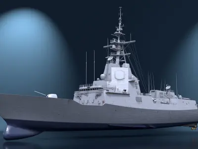  F101 Alvaro de Bazan Class Frigate with Helicopter 
