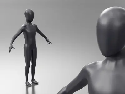  Black Mannequins Rigged for Cinema 4D Collection 