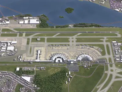RIOgaleao - Tom Jobim International Airport - GIG Low-poly 3D model