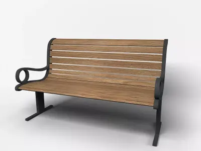 Bench park Free low-poly 3D model