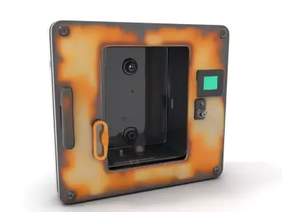 Industrial Safe with Fingerprint Lock Model Pack Low-poly 3D model