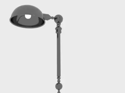 Nickel Angled Floor Lamp 3D model