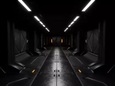 Modular Sci-Fi Corridor kit Low-poly 3D model