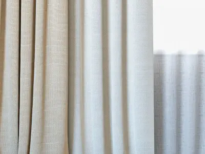 Curtains 12 Curtains with Tulle ROHI Topia 3D model