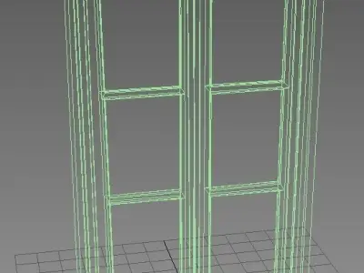 Window 5 Wooden Low-poly 3D model