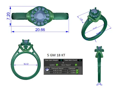 Women Ring  Render 3dm STL OBJ FBX Details 3D print model 62