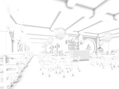 Business Restaurant - Coffee - Banquet  139 3D model