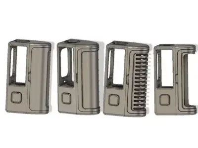 Boro Mechanical Mod with PROTOCOL connector and 4 battery cover 3D print model