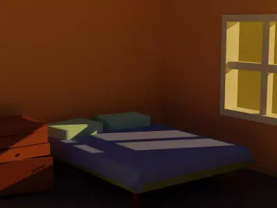 Cool room Low-poly 3D model