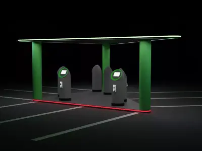 Charging station Low-poly 3D model order
