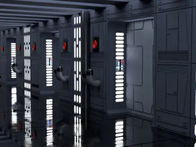 Set 7 - Death Star Hallway 1-18 scale Hasbro Kenner 3D Model Pack