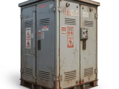 Weathered Industrial Utility Cabinet 3D Model Low-poly 3D model