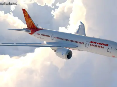  Air India Boeing 787-8 Dreamliner Aircraft Rigged for Cinema 4D 