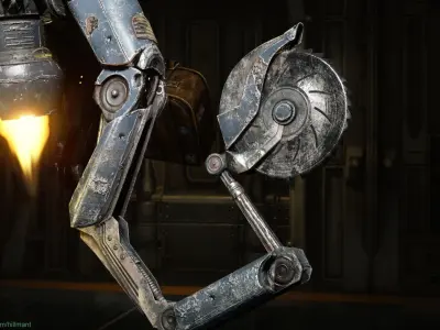 Robot Assistant Fallout Low-poly 3D model