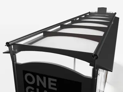 Bus stop Low-poly 3D model