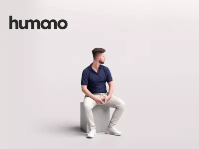 Humano Sitting Young Man 2204-7 3D model