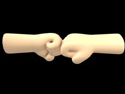 Fist Bump Icon v1 002 Low-poly 3D model