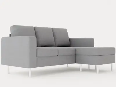 Friday Divan Sofa 3 Seater Reversible Light Gray Low-poly 3D model