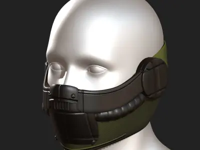 Gas mask helmet protection scifi futuristic  Low-poly 3D model