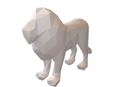Styled Lion v1 001 Low-poly 3D model