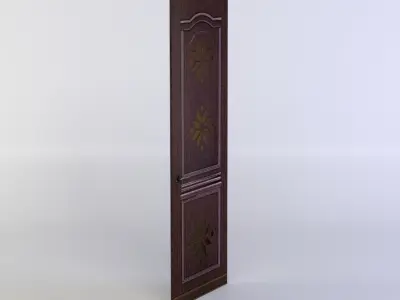 Door wooden Low-poly 3D model order