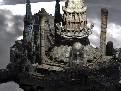 Byzantine Empire city scaffolding   3D model