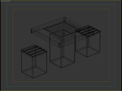Outdoor Chess Tables with Integrated Seating for Parks 3D model