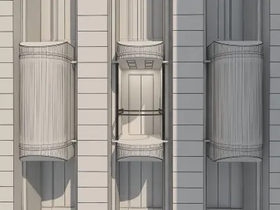elevator elevators in modern building 3D model