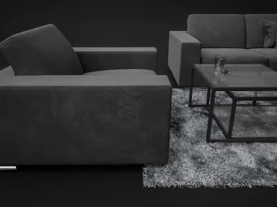 Sofa Set - Home and Office Furniture 01 3D model
