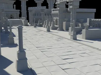 ancient greek roman temples buildings architecture 3D model