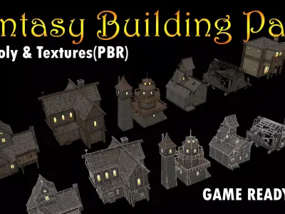 Fantasy Building pack Low-poly 3D model