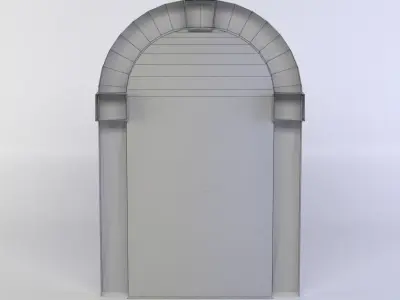 Door ornate wooden Low-poly 3D model