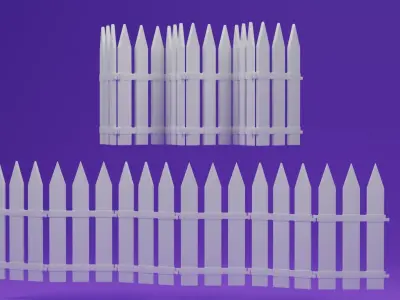 Cute Fence 3D model