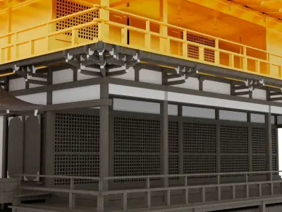 Japanese Temple Kinkakuji - Golden Pavilion - High Quality 3D model