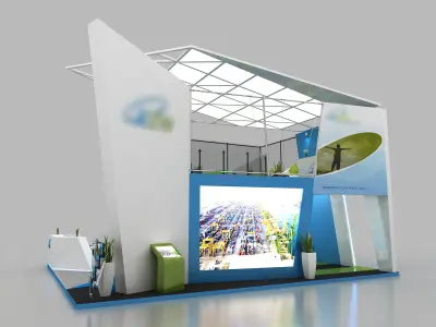 Double Decker Exhibition Stand 3D model