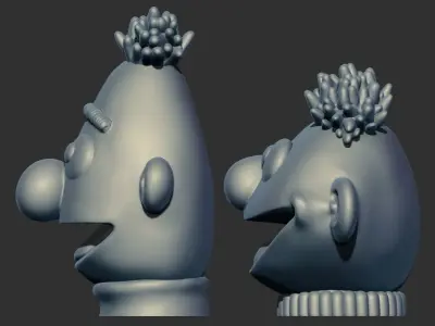 Ernie  Bert HEAD 3D Printable model from Sesame Street 3D print model