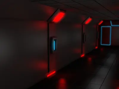 Sci Fi corridor 3D model shop