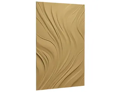 Abstract Wave Bas-Relief Wall Decor Set STL Mural CNC 398  3D model
