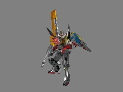 Attacker Gundam 3 A 3D model