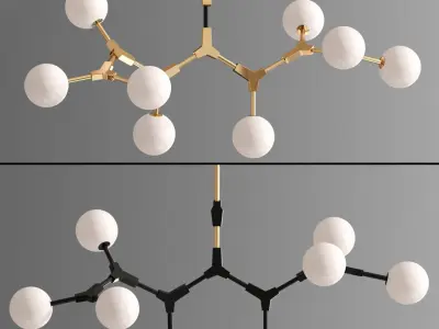 Golden Branches Pendant Light 3D model