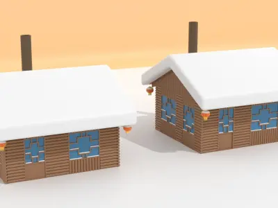 Chinese Snow Village House 3D model