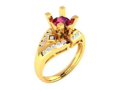 Women Ring  Render 3dm STL OBJ FBX Details 3D print model 28