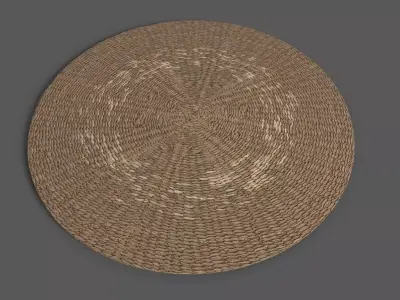 Jute Round Rug Low-poly 3D model