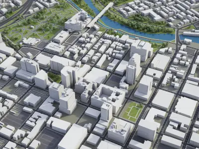 Wilmington - 3D City Model Low-poly 3D model