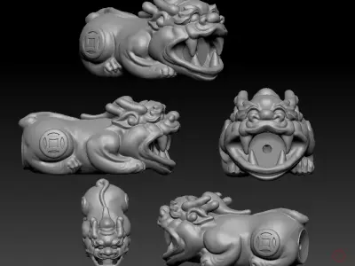 Pixiu Face Bracelet 3D print model 3D print model